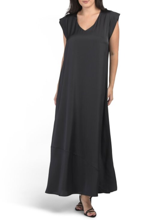 HISMOS Dresses & Skirts - HISMOS Made In Italy Short Sleeve Satin Maxi Dress